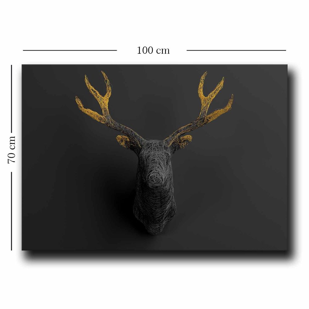 Dekorativna Slika na Platnu - Zlatno-Crna, 70x100 cm slika 2