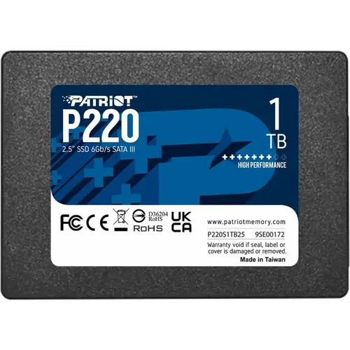 SSD 2.5 SATA3 1TB Patriot P220 550MBs/500MBs P220S1TB25 slika 3