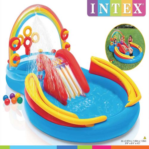Intex bazen na napuhavanje Rainbow Ring Play Center 297 x 193 x 135 cm slika 9