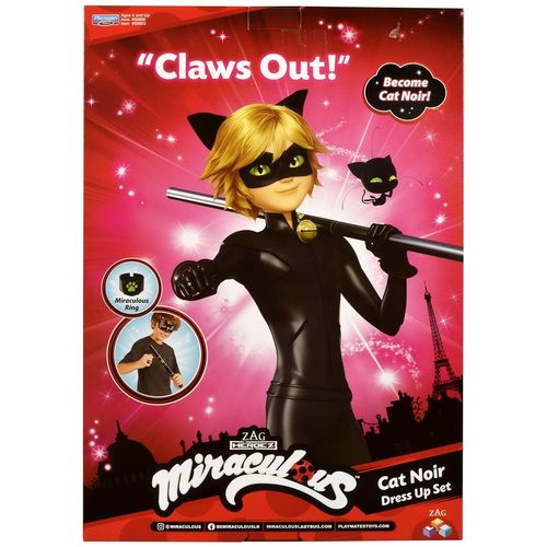 Svečana odjeća za djecu Miraculous: Tales of Ladybug &amp; Cat Noir Transformation Set - Cat Noir 4 Dijelovi Crna Pisana slika 4