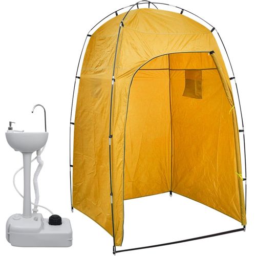 Prijenosni stalak s umivaonikom za kampiranje sa šatorom 20 L slika 10