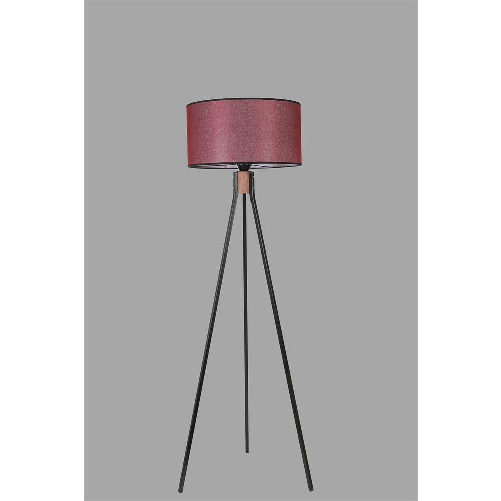 Fısco Tripod Crni Lambader sa Bordo Abajurlom slika 4