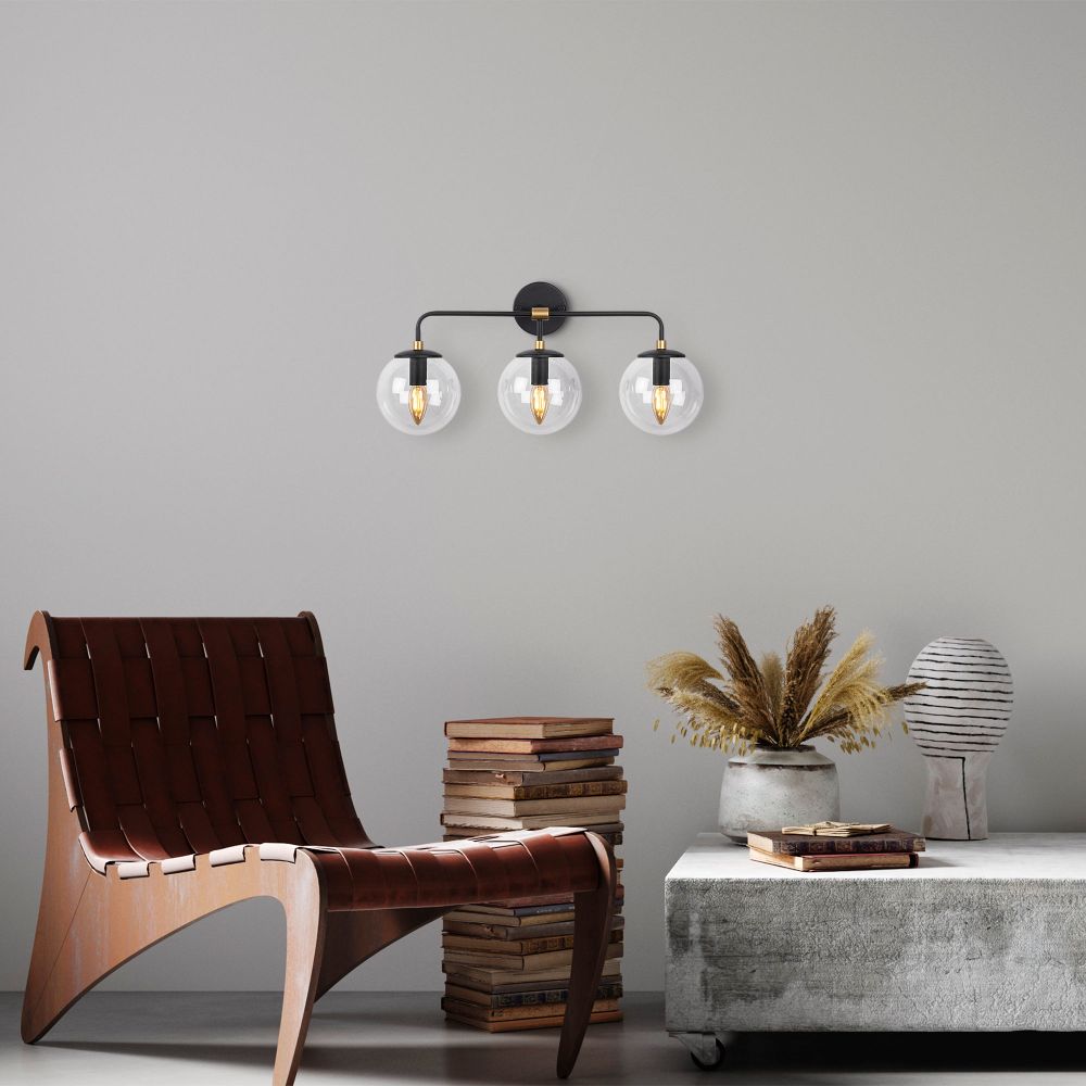 Horn - 12208 Crna Antikna Zidna Lampa slika 2
