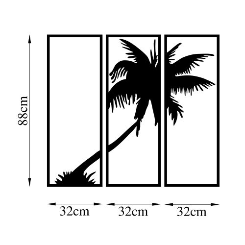 Wallity Metalna zidna dekoracija, Palm 3 - 453 slika 5