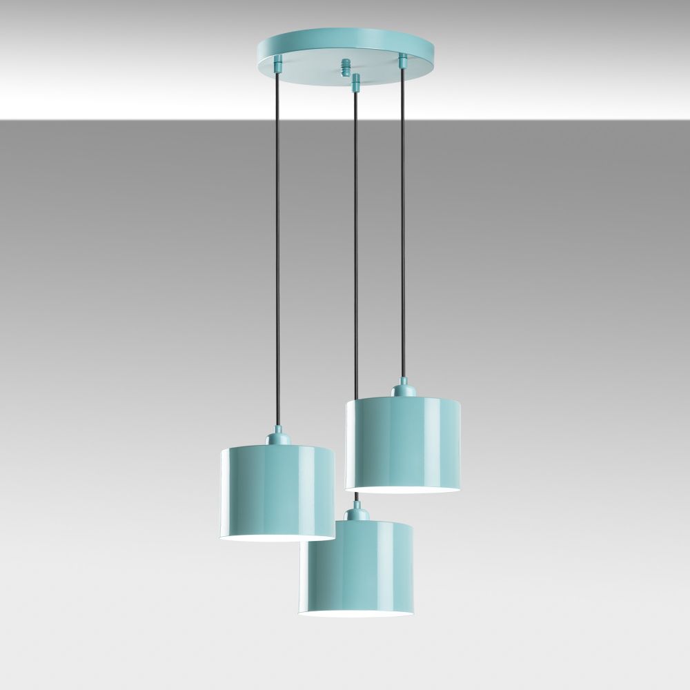 Luster Duz - 195Turquoise sa 3 Lampe u Boji Tirkiza slika 5