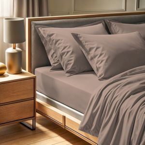 Ranforce single fitted sheet Tonne Brune - Beige, colours: beige