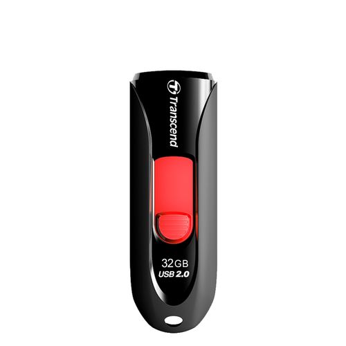 Transcend TS32GJF590K USB 32 GB, JetFlash 590K, USB2.0, 16/6 MB/s, Retractable, Black/Red slika 1