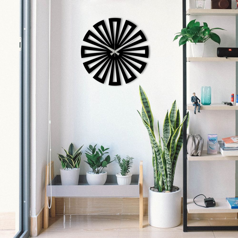 Dekorativni metalni zidni sat - Enzoclock S003 - crni  slika 1