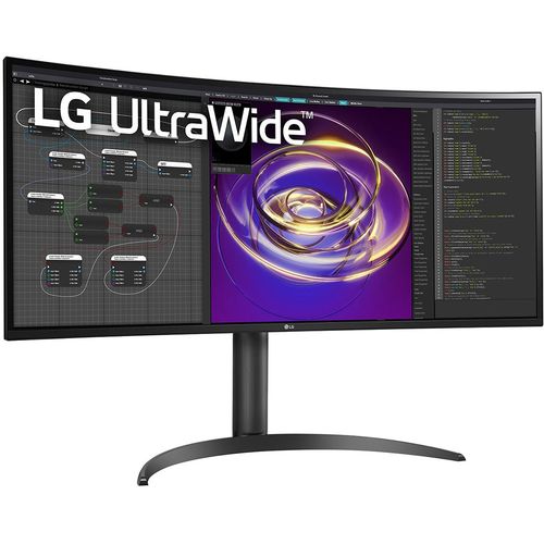 LG monitor 34" 34WP85CP-B  IPS 21:9 zakrivljen 3440x1440 60Hz 5ms GtG HDMIx2 DP USB visina VESA crna slika 3