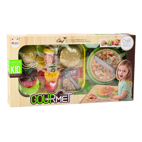 Set za brzu hranu - Pizza, Burgeri, Pomfrit - Dodaci za djecu - 24 komada slika 4