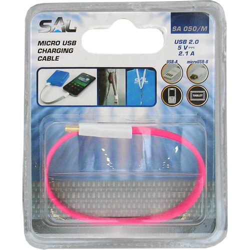 home USB A na USB micro kabel, 2.1A, dužina 21,5cm, flat - SA 050/M slika 2