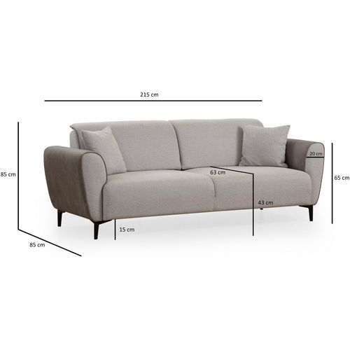 Aren - Grey Grey 3-Seat Sofa-Bed slika 11