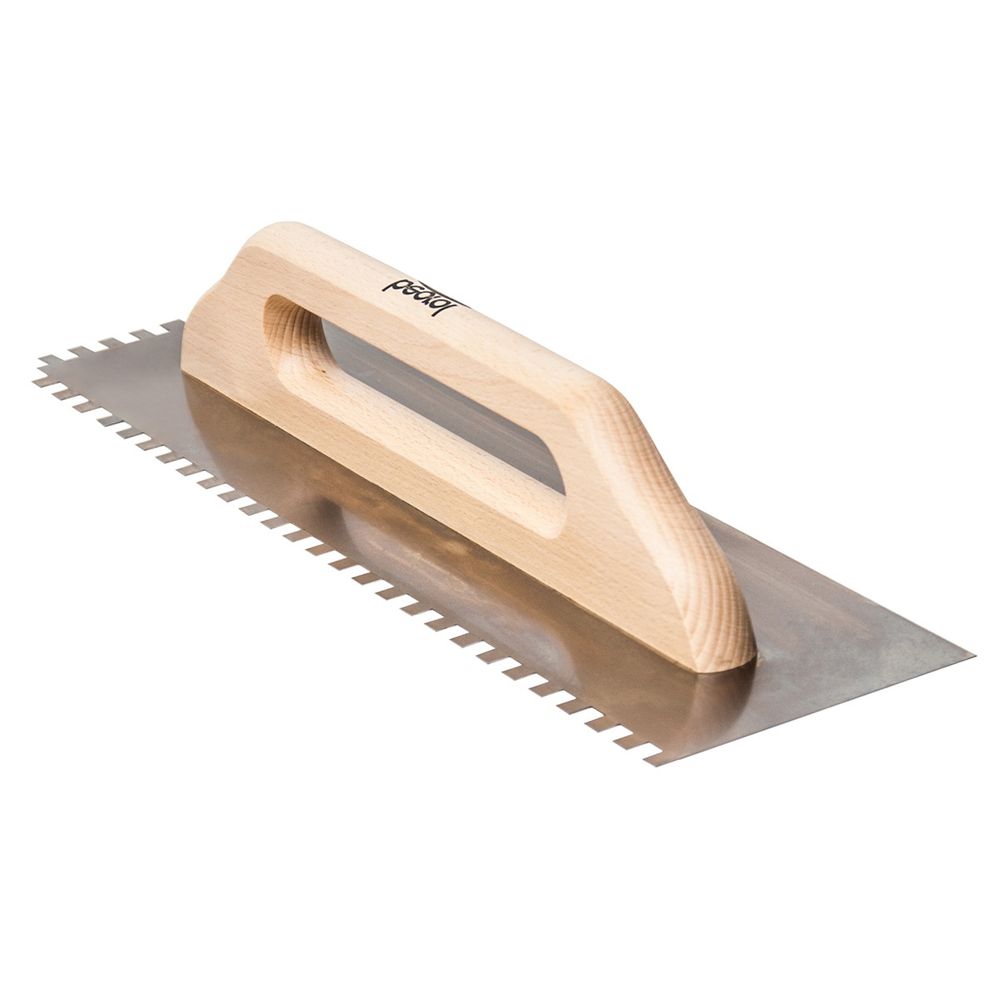 Beorol Gleterica Inox, drvena drška, nazubljena 480x130mm, 8x8mm slika 2