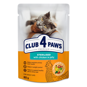 Club 4 Paw hrana za mačke sa piletinom sterilised 80g