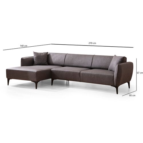 Atelier Del Sofa Kutna garnitura, Tamno siva, Belissimo Left - Dark Grey slika 8