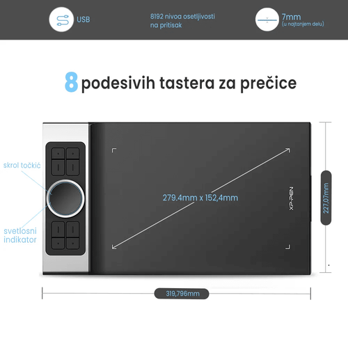 XP-Pen Deco Pro M Grafička tabla slika 3