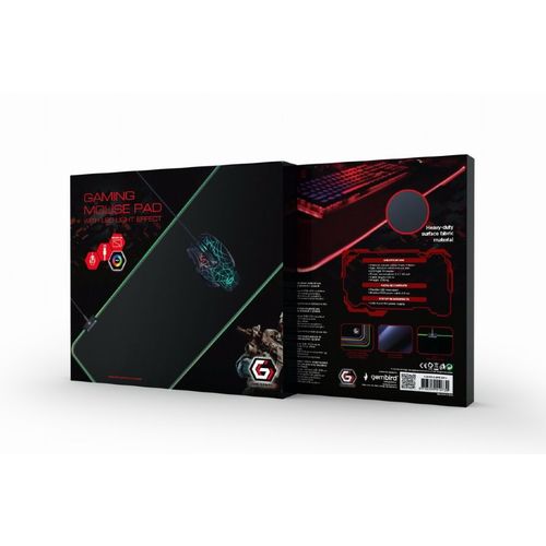 Gembird MP-GAMELED-L Gaming Mouse Pad with LED Light Effect, USB, Size L 300x800 mm, Black slika 3