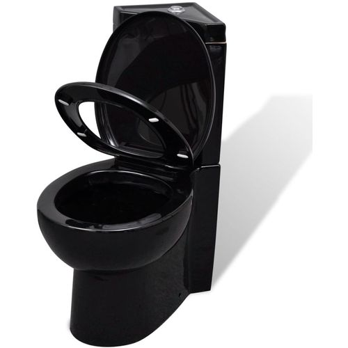 Kutna crna WC školjka od keramike slika 9