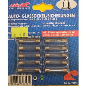 OSIGURAČI VALJKASTI 10kom 1x5A 5x10A 3x15A 1x20A