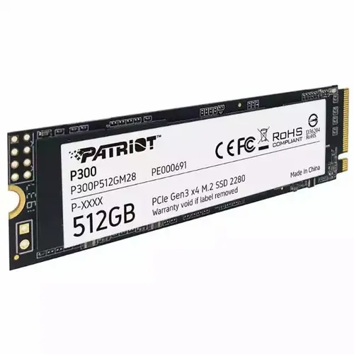 SSD M.2 NVMe 512GB Patriot P300 1700MBs/1100MBs P300P512GM28 slika 2