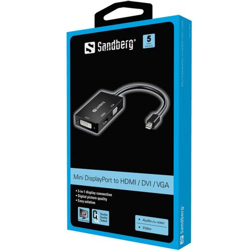 Adapter Sandberg Mini DisplayPort - HDMI/DVI/VGA 509-12 slika 2