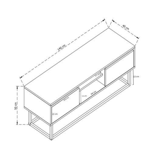 Hanah Home Belinda 140 Crni TV stalak od crnog bora slika 6