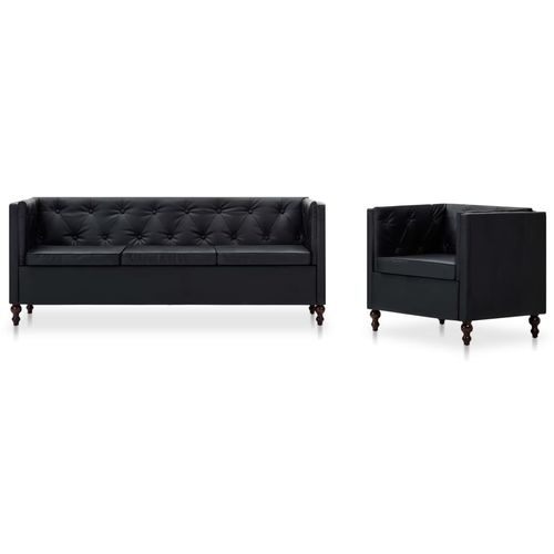 2-dijelni set sofa s presvlakom od umjetne kože crni slika 27