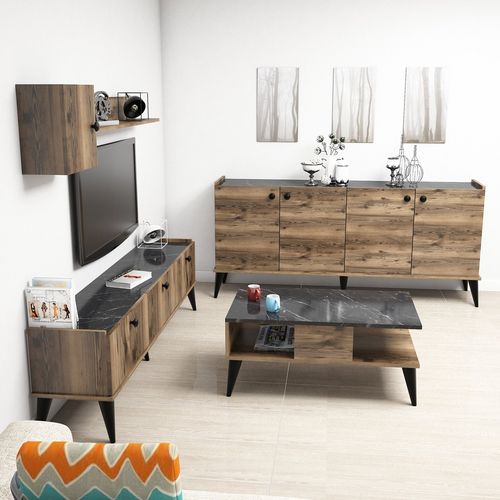 Lidya 2 Walnut
Marble Living Room Furniture Set slika 3