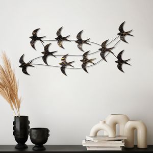 Wallity Metalna zidna dekoracija, Flock of Swallows 3