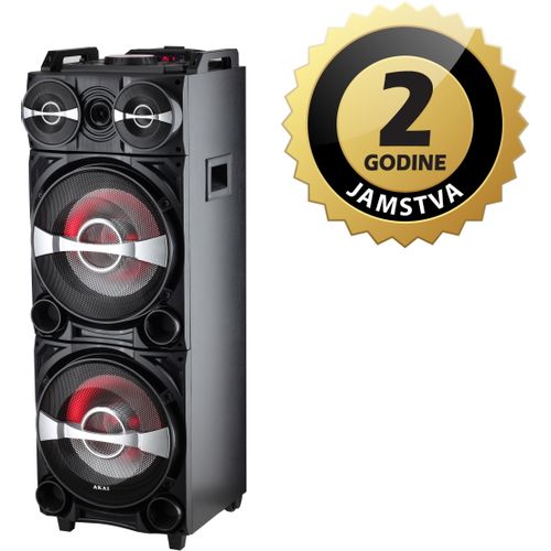 AKAI karaoke 100W, FM, DJ mikseta, EQ, dual ulazi, daljinski, bež mikrof DJ-222 slika 1