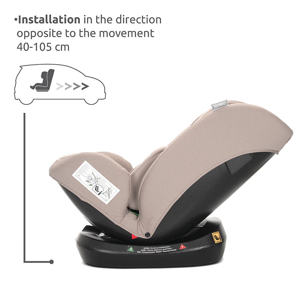 Lorelli Autosjedalica Voyager i-Size 40-150cm + Jastuk za putovanje, Beige slika 6