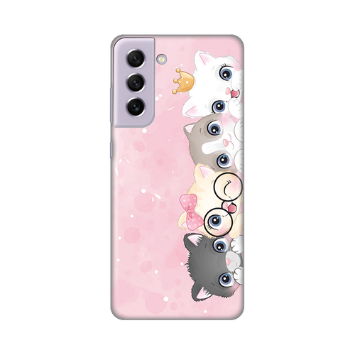 Torbica Silikonska Print Skin za Samsung G990 Galaxy S21 FE Pink Cats slika 1