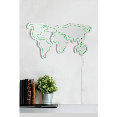 Wallity Zidna dekoracije svijetleća WORLDzeleni, World Map - Green slika 4