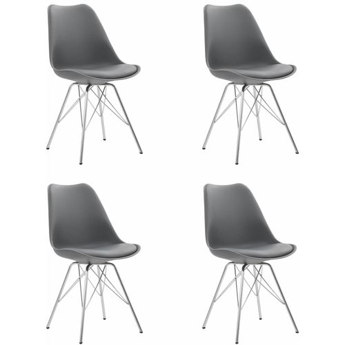 Blagovaonske stolice od umjetne kože 4 kom sive slika 8