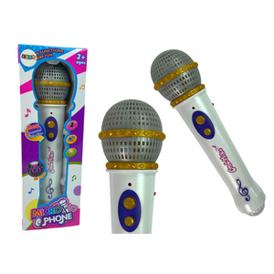 Karaoke mikrofon srebreno-zlatni