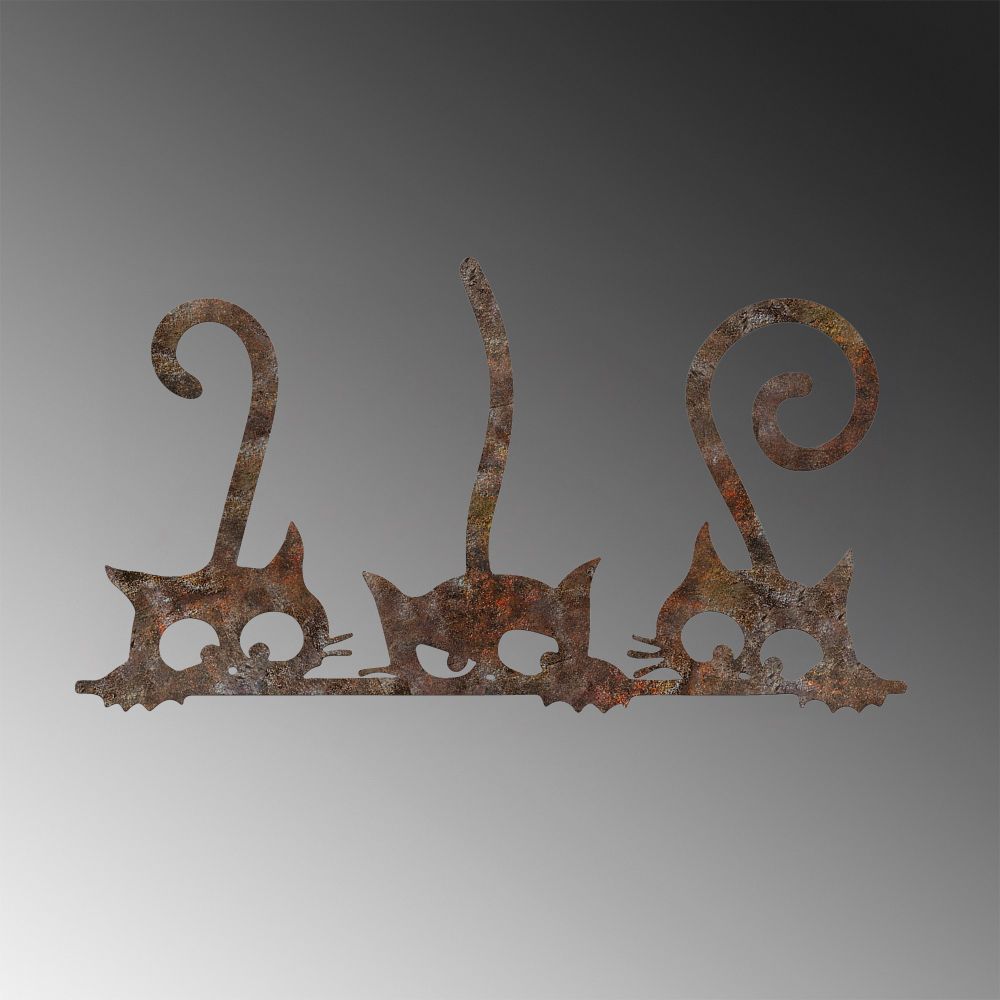 Decorative metal wall accessory Rusty Cats 1, colour: antiquation slika 6