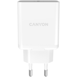 Canyon, PD WALL Charger, Input: 110V-240V, Output:PD 20W, Eu plug, Over-load, over-heated, over-current and short circuit protection Compliant with CE RoHs,ERP. Size: 89*46*26.5mm, 52g, White