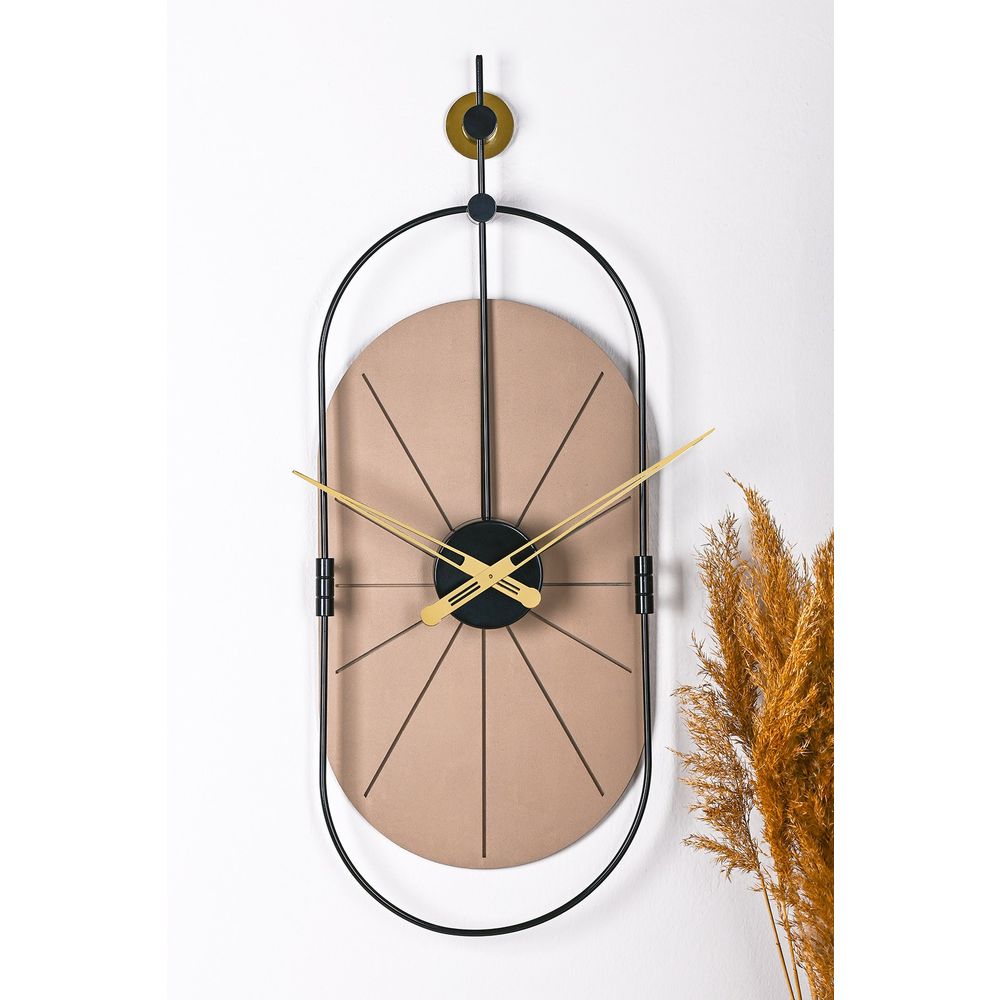 Dekorativni Metalni Zidni Sat - Sntr Brown Black slika 2