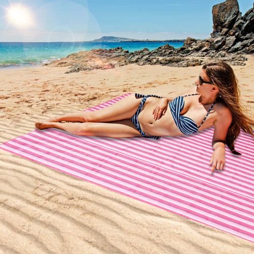 XXL prostirka za plažu 200x200cm - Roza slika 9