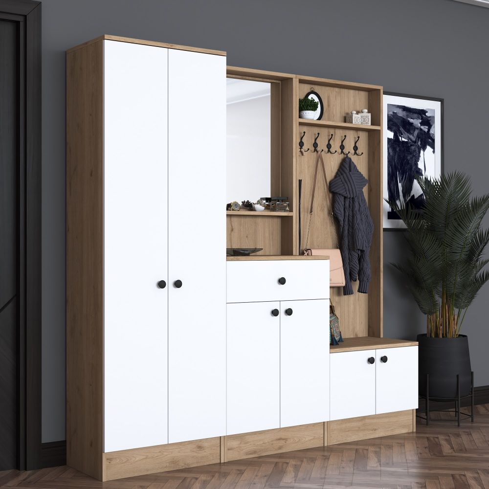Hall Stand P6 - M2 - 2257G u boji orah i bijela slika 2