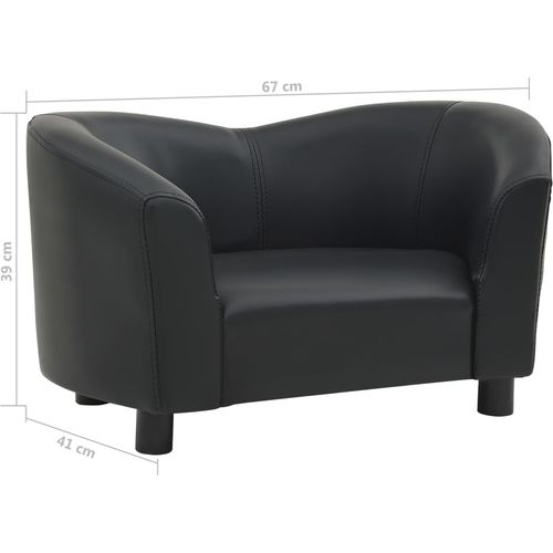 Sofa za pse crna 67 x 41 x 39 cm od umjetne kože slika 8