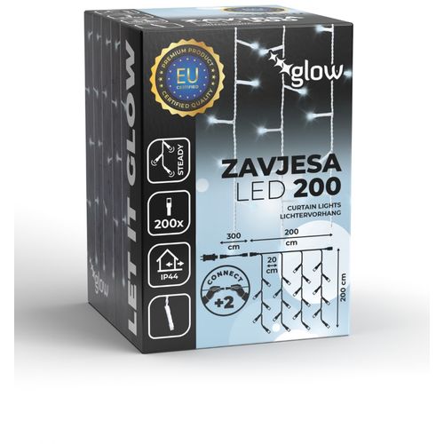 Home deco 200 LED zavjesa/ bijele  slika 1