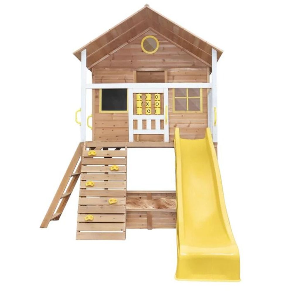 Kinder Home Drvena kućica za djecu sa pješčanikom i toboganom slika 9