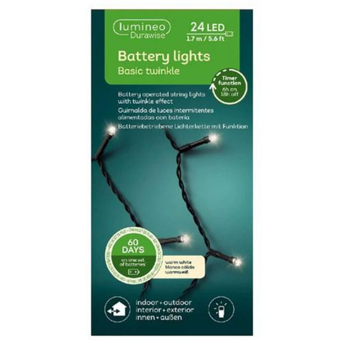 Lumeo Durawise Basic Twinkle led novogodišnje lampice na baterije, L172.5cm, toplo bele 497101 slika 2