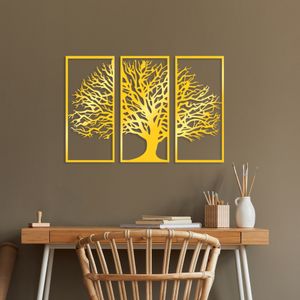 Wallity Metalna zidna dekoracija Golden Triple Tree 4