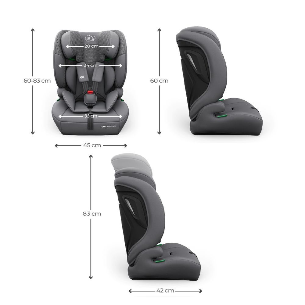 Kinderkraft autosjedalica Comfort Up 2 plus i-Size 9-36 kg (76-150 cm) bez Isofix-a, Grey slika 19