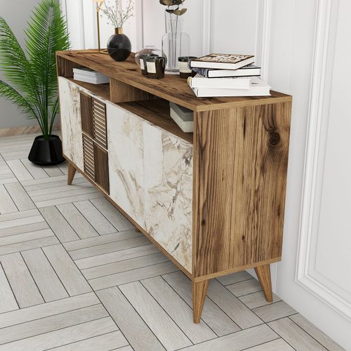 Woody Fashion Konzola, Milan 160 - Walnut, White Marble slika 3