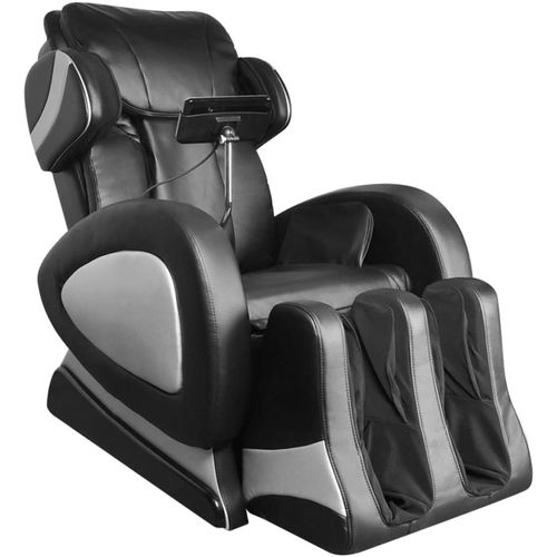 Masažna fotelja od umjetne kože crna sa ekranom slika 64