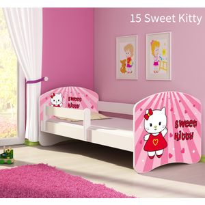 Dječji krevet ACMA s motivom, bočna bijela 180x80 cm - 15 Sweet Kitty
