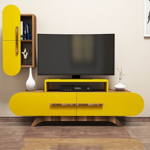 Woody Fashion TV jedinica, Rose S - Walnut, Yellow slika 2